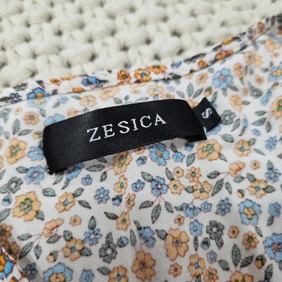 ZESICA Summer Boho Floral Printed Wrap V-Neck Beach Party Flowy Size Small - Picture 13 of 16